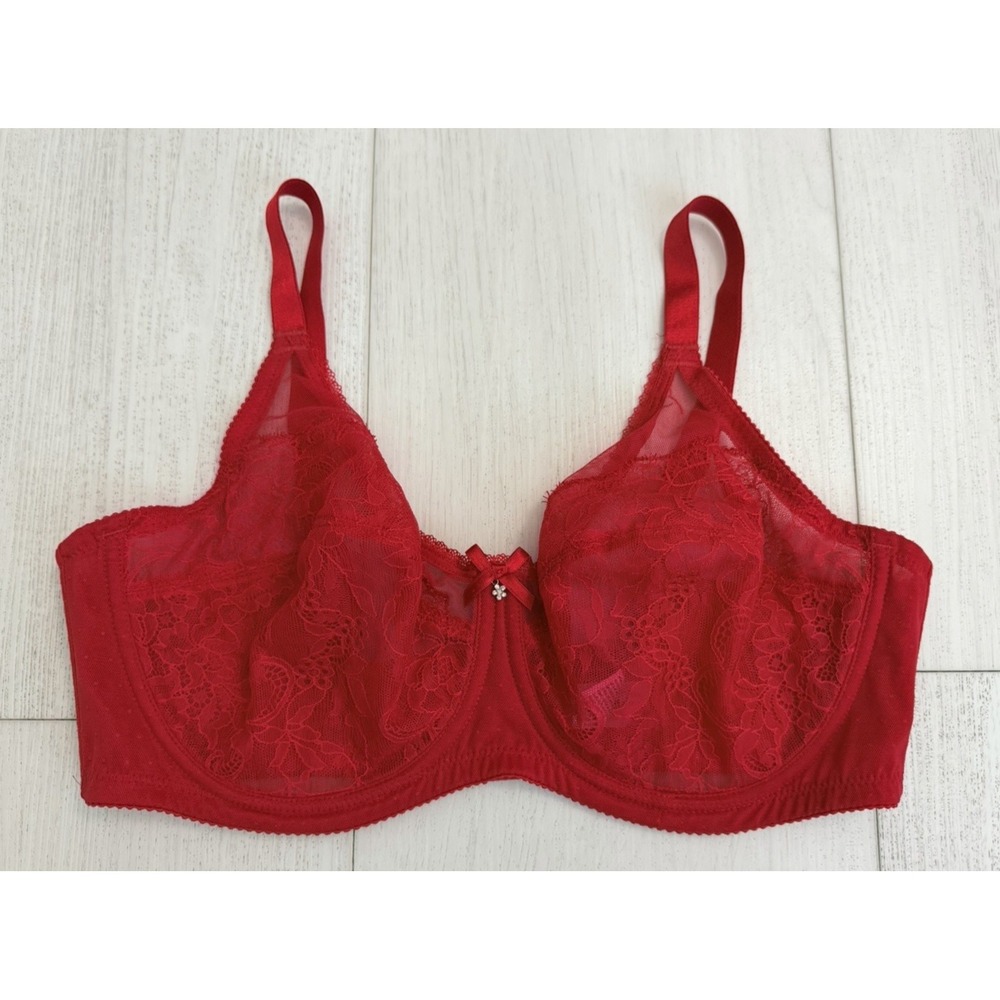 NWOT‎ Wacoal Retro Chic Lace Bra Sz 38D - Red - 855186